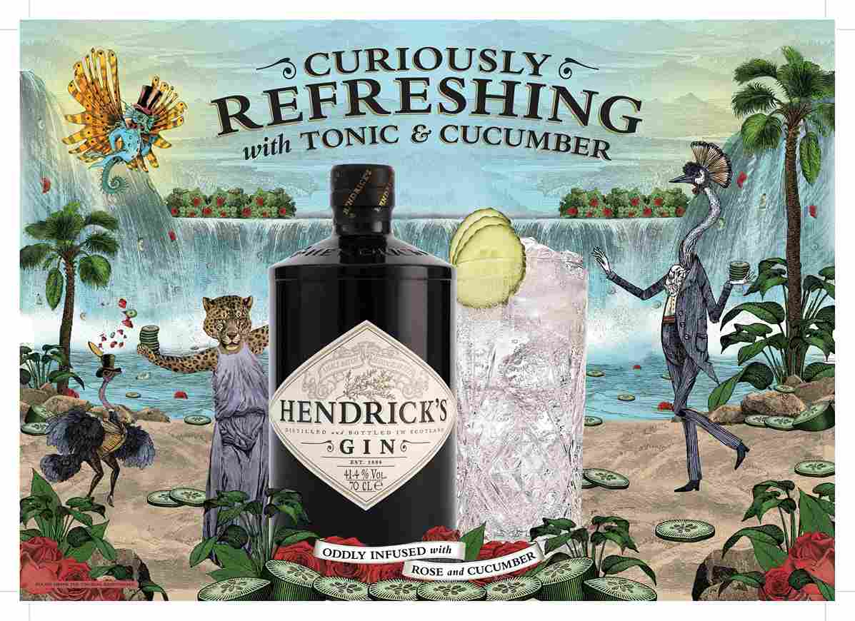 Hendrick's Gin. Gin. World cucumber day. Cucumber. Gin and tonic.